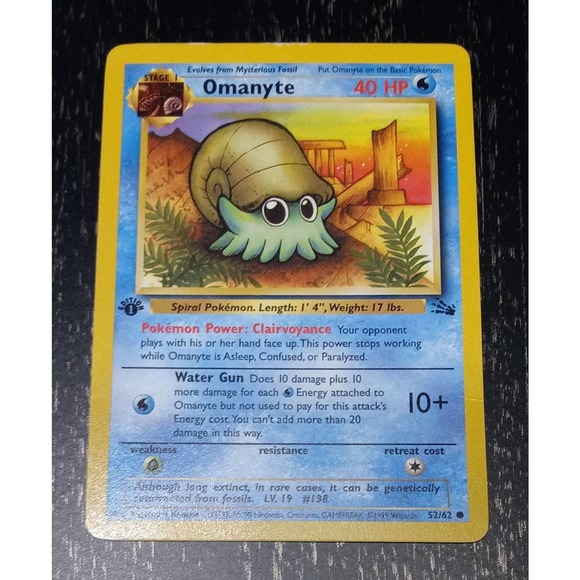 Pokemon Omanyte - 1st Edition Fossil - Picture 3 of 4